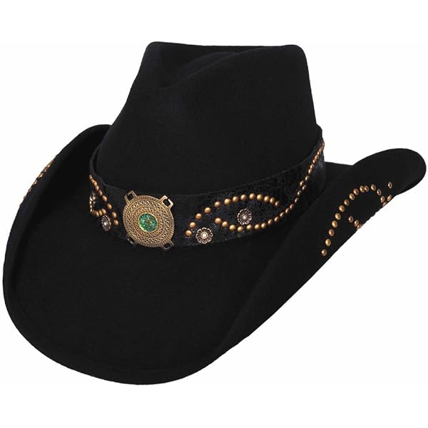 8241 Women\'s All For Good Wool Cowboy Hat - 0476blr, Black/turquoise, Large Bullhide All for Good Womens Shapeable Wool Hat Style 0476BL main image 4