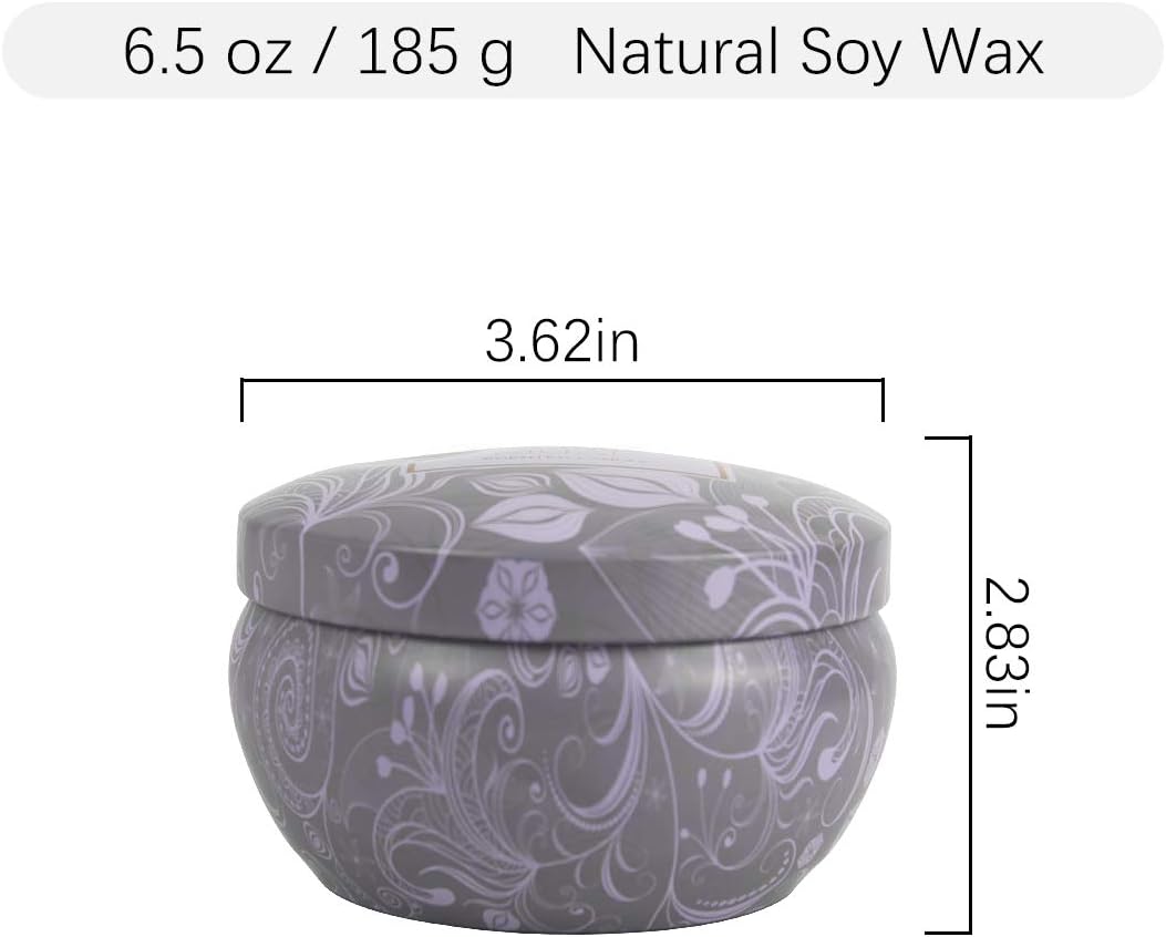 Aromatherapy Scented Candles - Blue Lotus Essential Oil Stress Relief Soy Candles,6.5 Oz Natural Soy Wax Travel Tin Relaxing Candle for Bath Spa Meditation, Relaxation Gift for Christmas: Home & Kitchen