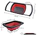 Over-the-Sink Collapsible Colander, Food-Grade-Silicone kitchen Strainer with Extendable Handles ,Space-Saver，Folding Strainer for Kitchen，6-quart Capacity, Dishwasher-Safe，BPA Free (Red&Grey)