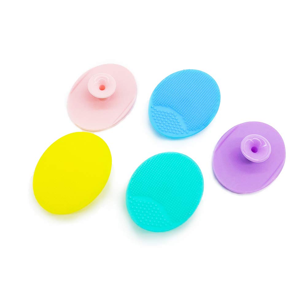 Silicone Manual Facial Cleansing Brush, Face Scrubber with Handle for Men Women Exfoliating Dead Skin Manual 5-Pack: Beauty