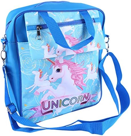 ZapDiaries Multipurpose 3 in 1 Carry Style Unicorn Backpack/Sling Bag/Handbag (Blue)