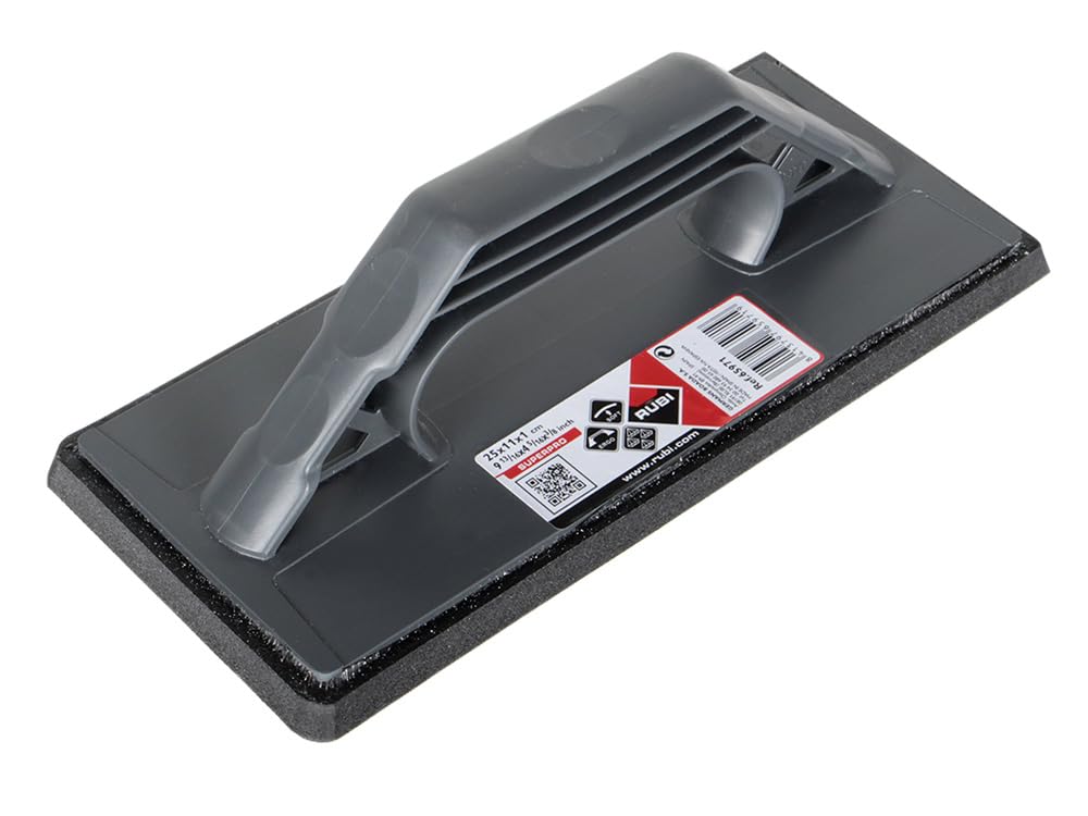 RUBI | Plastic Handle Grout Float | Rubber Float for Grouting Ceramic Tiles | Ideal for Filling Joints up to 3 mm Wide | Rubber Grout Float SuperPro