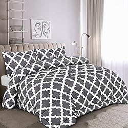 Utopia Bedding Queen Comforter Set (Grey) with 2