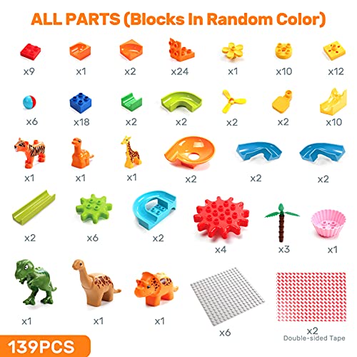 Marble Run Building Blocks Toys, Classic Big Blocks Compatible with All ...