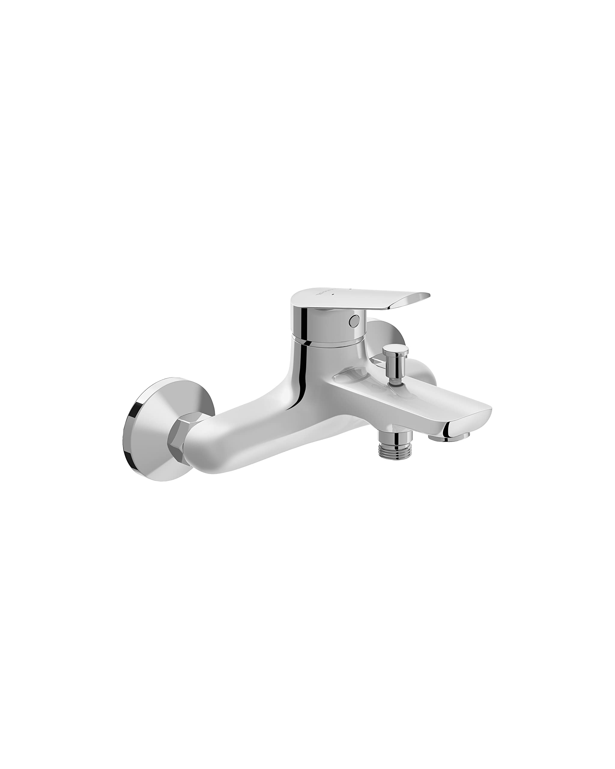 Duravit No.1 Bath Mixer Surface-Mounted for 2 consumers, tub Mixer with Ceramic Mixing System and backflow Preventer, Chrome
