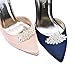 ELEGANTPARK BD 2 Pcs Shoe Clips Double Layers Rhinestones Wedding Party Decoration Silver
