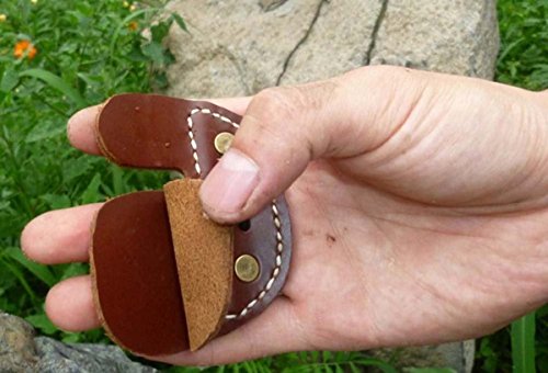 image for Best-selling Brown Cowskin Archery Finger Tab for Recurve Long Bow Tar