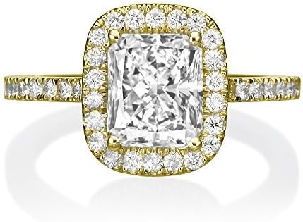7x5MM G-H VS Moissanite Ring with Diamonds (1.04 ct Moissanite Weight, 1.5 ctw Dew) Vintage Micro Pave 14K Gold
