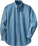 Joe's USA 6.5-Ounce Long Sleeve Denim Shirts in Sizes , (Faded Blue, Large)