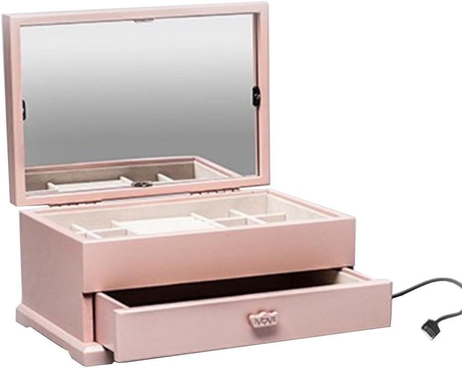 Top Quality Constellation with Light Wooden Jewelry Box Pink