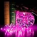Solar String Lights,Kyson 32.8ft Solar Cooper 100 Led Fairy String LightLamp for Garden Tree Christmas Wedding Party Decoration Lighting (Pink)