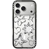 CASETiFY Compact iPhone 17 Pro Case [Slim and Sleek/Compatible with Magsafe / 4 ft. 2X Military Grade Drop Protection] - Chrome Doodles - Clear Black