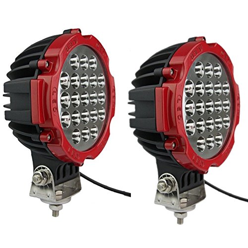 Buy Oplips 2PCS Red 63w Round Led Work Lights Jeep Light Bar Off Road