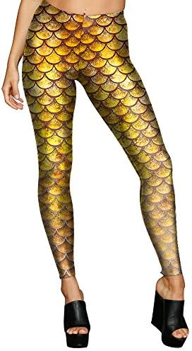 Colorful Mermaid Fin Scale Printed Elastic Leggings Fitness Women Jogging Sport Yoga Leggings