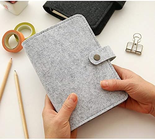 GKUDLSQ Notebook A5 Felt Shell Fabric Notebook Loose Leaf Notebook Paper Planner Inner Page Ring Binder Stationery Gift Traveler Journal
