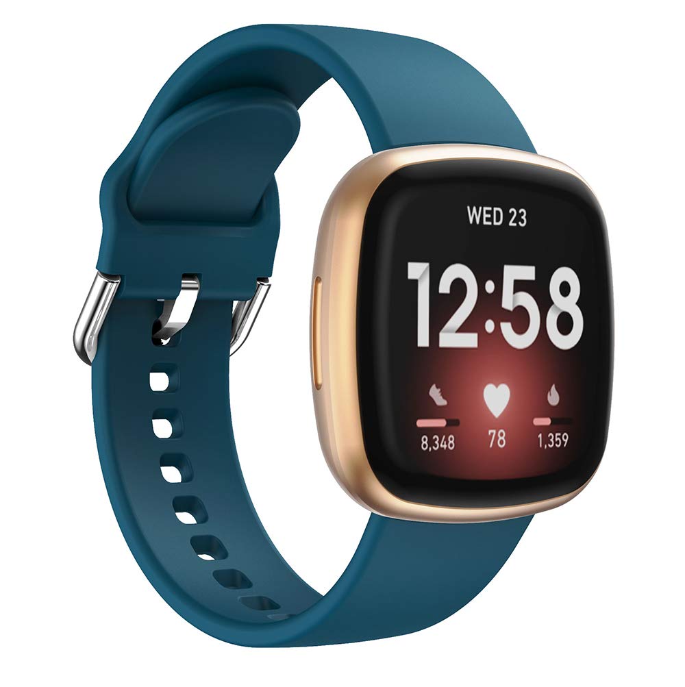Chainfo compatible with Fitbit Versa 4 / Versa 3 / Sense 2 / Sense Watch Strap, Premium Soft Silicone Watch Band Replacement Wristbands (Pattern 4)