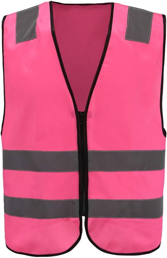 Reflective horse and rider Adult High Visibility Hi Viz Vest Waistcoat horse rider high viz vest (XXS-XXL) (M, PINK)