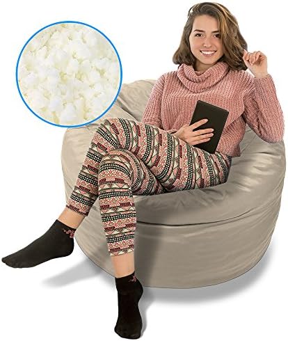 BeanBob Bean Bag Chair (Sand Dune), 3ft - Bedroom Sitting Sack for Kids &amp; Adults w/Super Soft Foam Filling