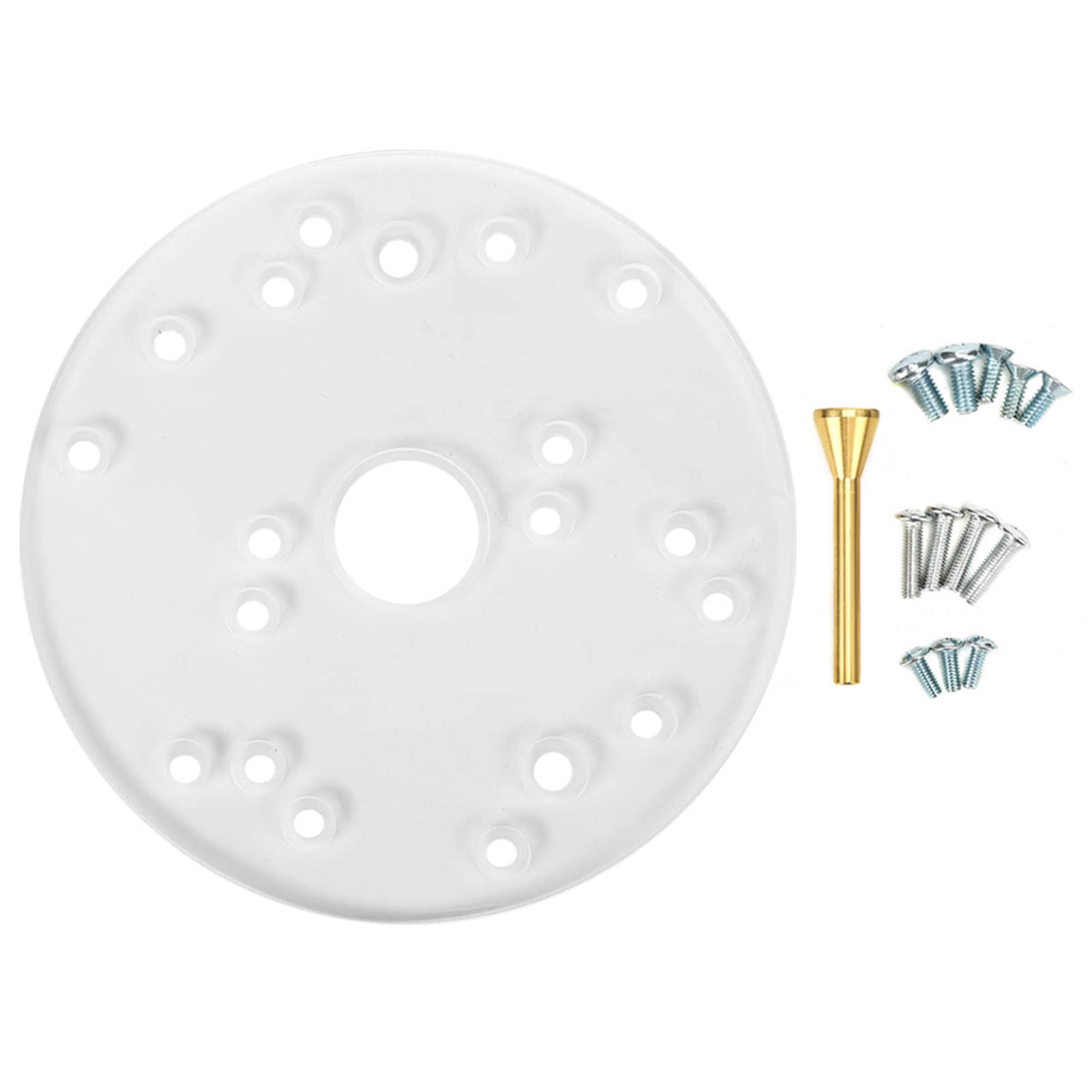 Acrylic Router Base Plate, 6.5 Inches Universal Router Table Base Plate with Centering Pin Screws for Trim Routers Woodworking Sub Base Router Adaptor for Guiding Bushing