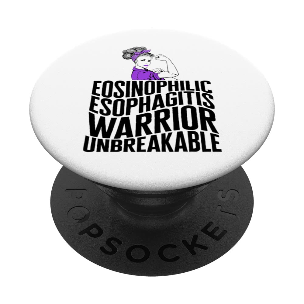EOE Eosinophilic Esophagitis Warrior Unbreakable Strong Woma PopSockets Swappable PopGrip