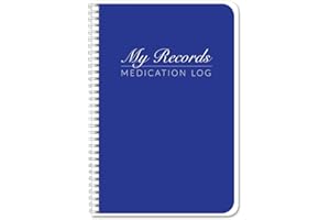 BookFactory Medication Log Book Daily Medicine, Pills, Drug, Prescription, Medications and Reaction Tracking Record Journal Logbook - Wire-O, 110 Pages, 6'' x 9'' (Made in USA)