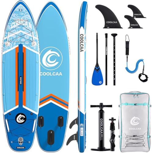 COOLCAA Stand Up Paddling Board mit Premium SUP Zubehör, Tragkraft bis 210kg, SUP Board für Erwachsene und Jugendliche Aller Niveaus