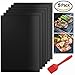 SIXQU Grill mat, set of 5 Non-stick BBQ Grill & Baking Mats, FDA-Approved Heat Resistant Reusable and Easy to Clean - Works on Gas, Charcoal, Electric Grill and More - 15.75 x 13 Inch