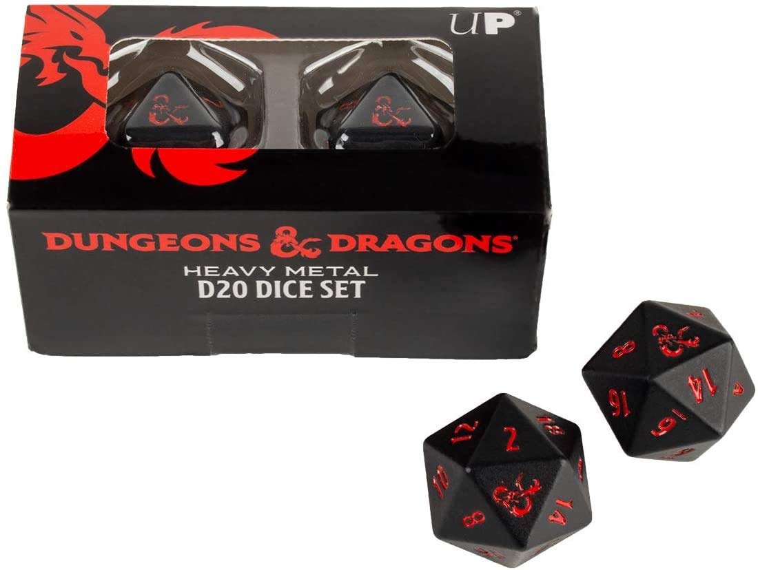 Ultra PRO Dungeons & Dragons Ampersand Heavy Metal D20 Dice Set (2 Pieces)