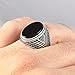 chimoda Mens Rings with Black Onyx Stone in 925 Sterling Silver with Vintage Eastern Motifs Men's Jewelry