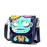 Beibaobao Candy Beibaobao Candy Color Cross Body Scrawl Zombies Shoulder Bag Girl's Schoolbag (Blue)