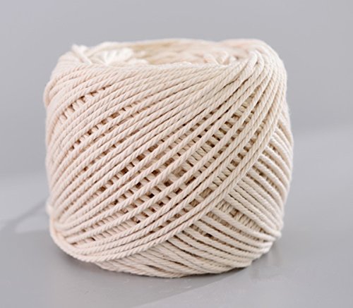 (3mm x 200m(about 218 yd)) Handmade Decorations Natural Cotton Bohemia Macrame DIY Wall Hanging Plant Hanger Craft Making Knitting Cord Rope Natural Color Beige