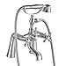 Rozin Two Holes Deck Mounted Bathtub Faucet 2 Knobs Mixing Tap with Handheld Shower Brushed Nickel