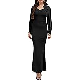 Women's Elegant Formal Mermaid Maxi Dress Off Shoulder Long Sleeve Wedding Split Evening Gown Prom Cocktail Party Dresses