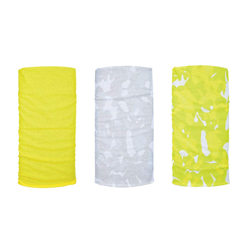 OXFORD Comfy Head Helmet Scarf Neck Warmer. Havoc Fluo Yellow. 3-Pack. Head and Neck Wear Bike Scarf Base Layer. NW152