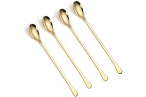 Long Handle Spoons,8-inch Ice Tea Spoon, Coffee Stirrers,Ice Cream Spoon, AXIAOLU Premium 18/10 Stainless Steel Cocktail Stir