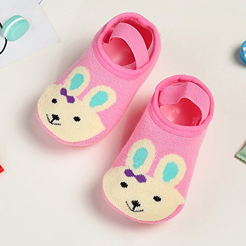 Dicry 6 Pairs Baby Girl Non Skid Mary Jane Socks Cartoon Animal Toddler Socks for 12-24 Months