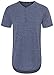URBAN K Men's Elong Hipster Crewneck Shirt with Front Button Down