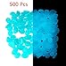 ASIBT 500 Pcs Glow in The Dark Stones,Garden Pebbles Rocks for Outdoor, Walkway, Window, Yard Grass, and Fish Tank Decoration（Blue）