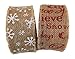 Christmas Holiday Burlap Ribbon with Wired Edge - Decorate Wreaths, Gift Wrap, Christmas Tree, Bows, DIY Craft Projects - 2 Rolls, Each 2.5 Wide x 10 Yards Long