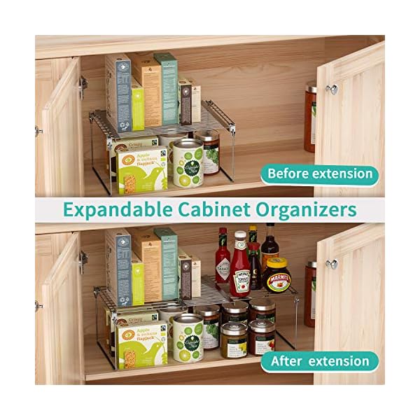 HapiRm Cupboard Shelf Organiser Adjustable Cupboard Storage, Kitchen Cupboard Organiser Pantry Organizers and Storage…