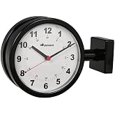 Dulton S624-659BK Double Face Clock, Black, Small Wall Mounted Double-Sided Clock, Height 8.1 inches (205 mm), Width 11.2 inches (285 mm), Depth 3.5 inches (90 mm)