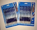 Blue Ink Ballpoint Pens by Clip Click - 2 Pack Set - 1.0 mm