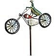 Vintage Bicycle Metal Wind Spinner- Metal Funny Frog Riding Vintage Bicycle Wind Sculptures, Cute Animal Kinetic Spinners Metal Pinwheel, Garden Sculptures for Yard and Garden Decor (C)