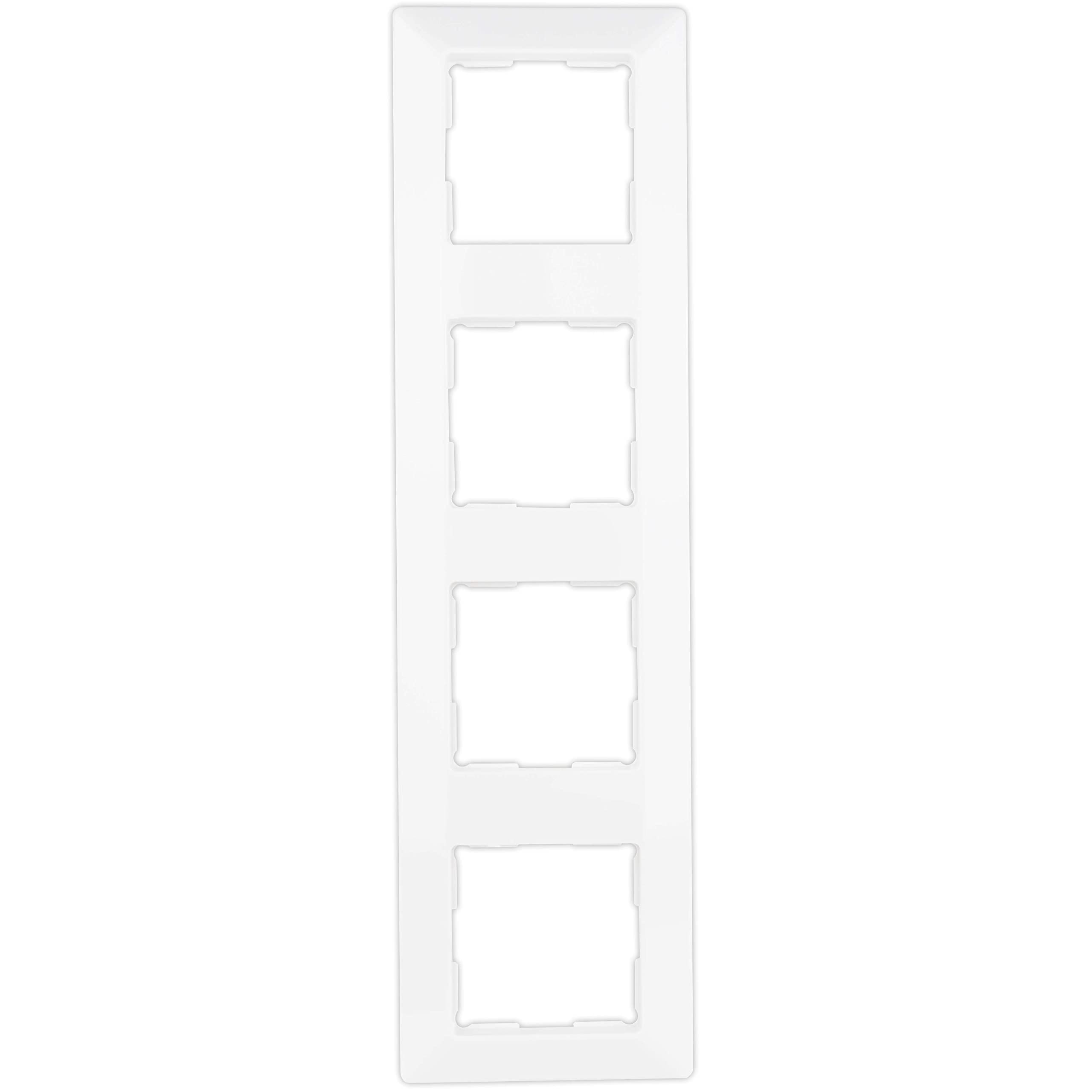 REV Quadro, 4-Way Frame Socket, Frame Light Switch, etc., White — image 1