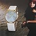 HACBIWA Global Fashion Unisex Men Women Lady Girls World Map White Leather Alloy Analog Quartz watches