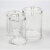 Vencer 3pc Acrylic Clear Cotton Ball & Swab Organizer VMO-013