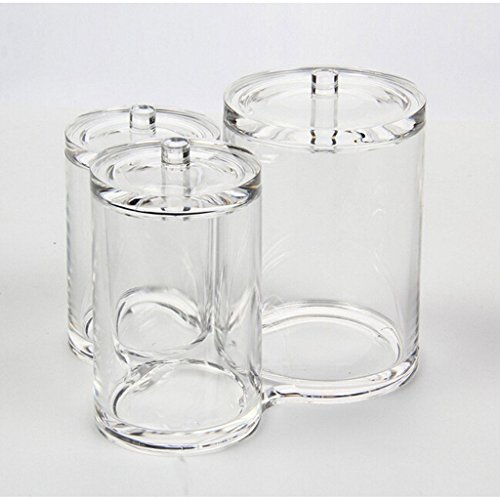 Vencer 3pc Acrylic Clear Cotton Ball & Swab Organizer VMO-013