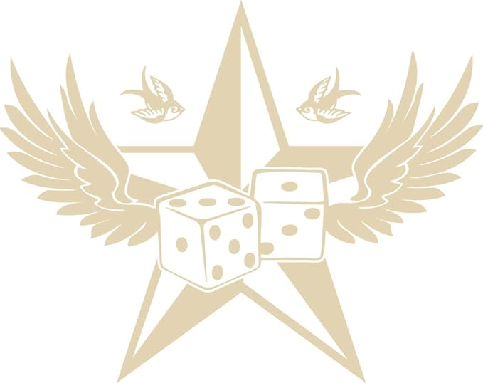 GRAZDesign Wohnzimmer Deko Rockabilly Stern mit Flügel - Wanddeko