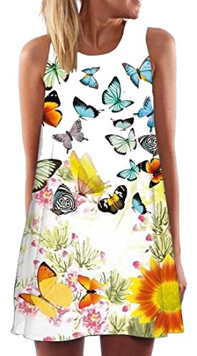 yuny เดรสแขนสั้นless butterfly sunเดรส(dress)