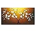 Wieco Art - Floral Oil Paintings on Canvas Wall Art Ready to Hang for Living Room Bedroom Home Decorations Modern Large Stretched and Framed 100% Hand Painted Contemporary White Flowers Artwork L
